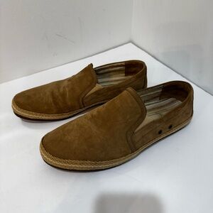 J&M Classic Suede Tan Coastal Espadrille Slip-On Loafers size 8.5